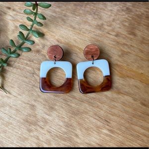 Handmade Wood and Acrylic Earrings